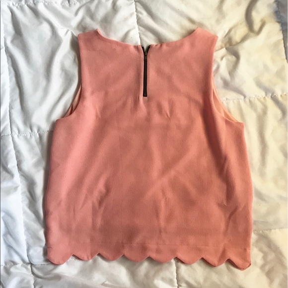 Salmon (Pink) Top with Scallop Detailing - Picture 3 of 5